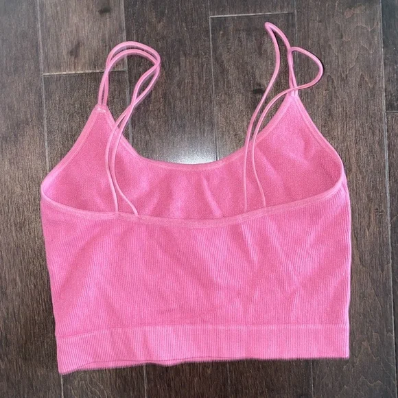 Pink Ribbed Crop Top - Picture 2 of 4